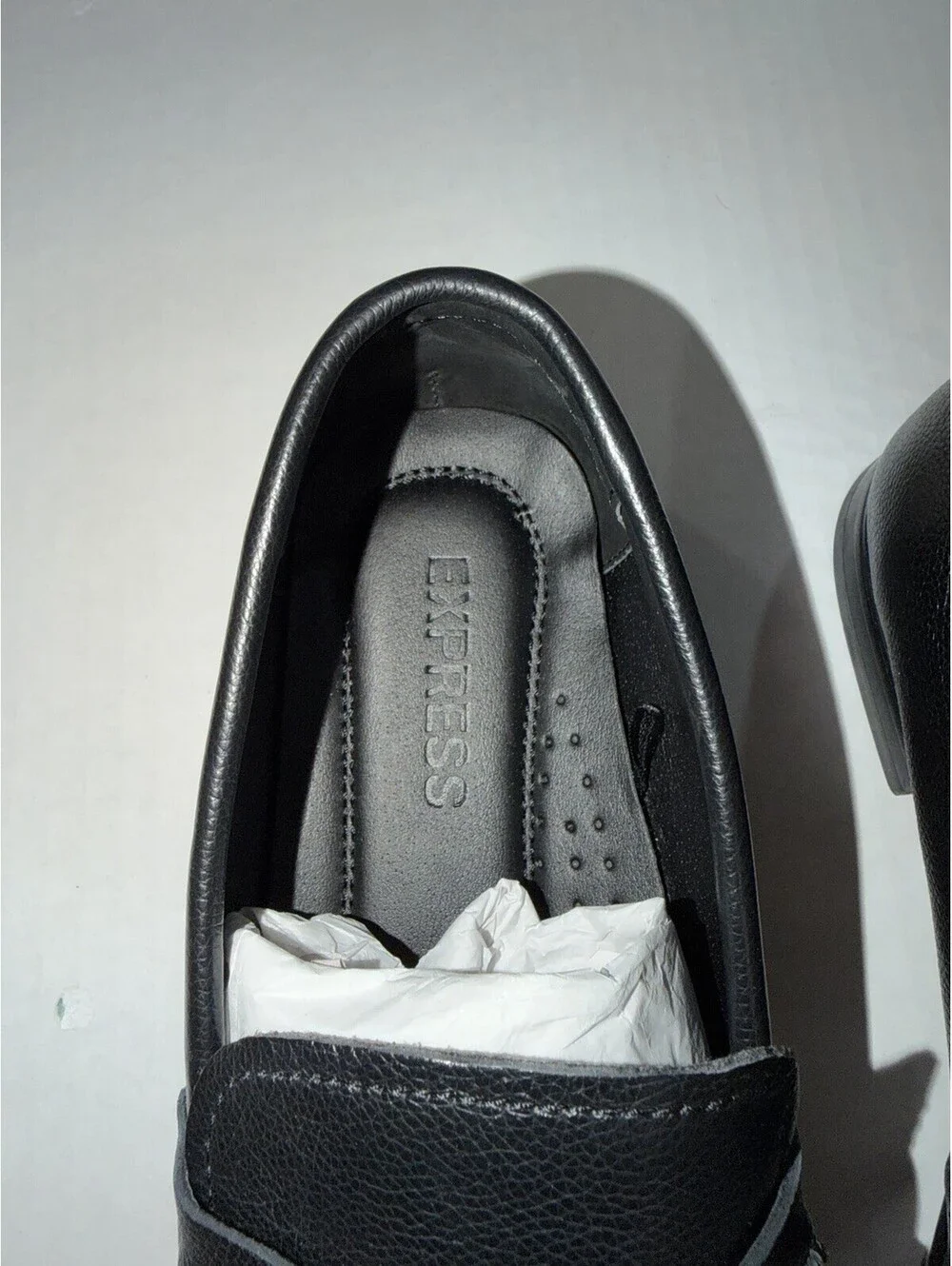 Size 9 Men’s  Express Leather Loafers  (Upper) Black Color